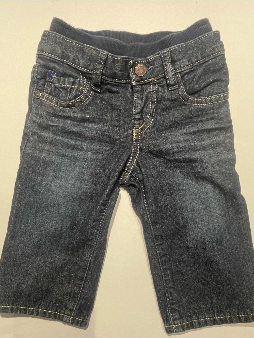 Baby Gap Dark Wash Denim Jeans - Navy Elastic Waist